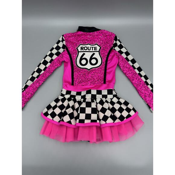 Route 66 Racecar Driver Pink Weissman Dance Costume Child Size IC - Picture 2 of 8